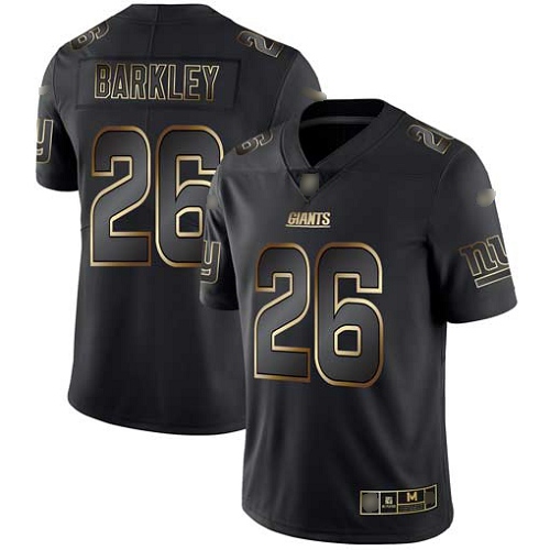Men New York Giants #26 Saquon Barkley Black Gold Vapor Untouchable Limited Football NFL Jersey->new york giants->NFL Jersey